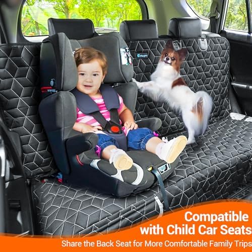 Meginc Dog Car Seat Cover for Back Seat, Waterproof Non-Slip Bench Protector - Image 3