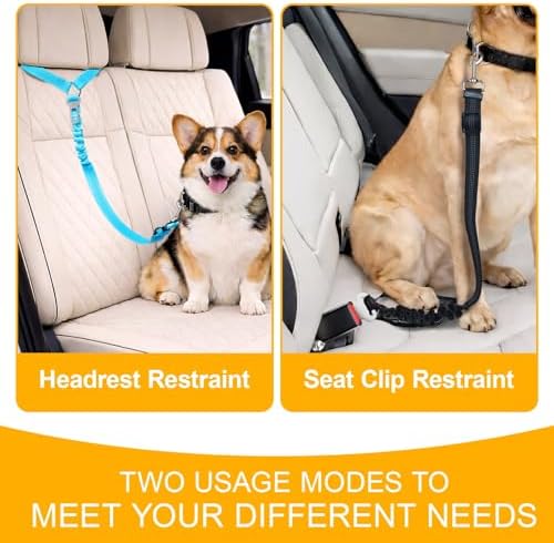 2-Pack Dog Car Seat Belt, 3-in-1 Headrest-Mounted Dog Seatbelt - Image 5