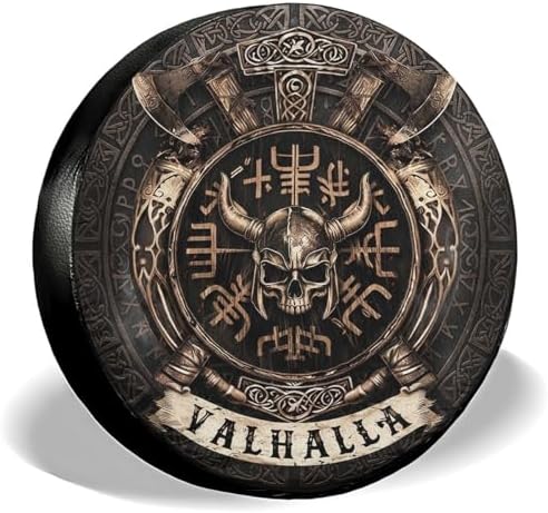 GENANY Viking Shield Emblem Thick PVC Leather Spare Tire Cover Size 16 by GENANY