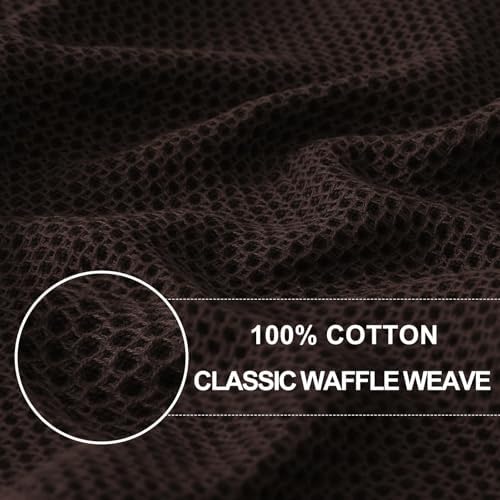Homaxy 100% Cotton Waffle Weave Kitchen Dish Towels 18-Pack, Dark Brown - Image 2