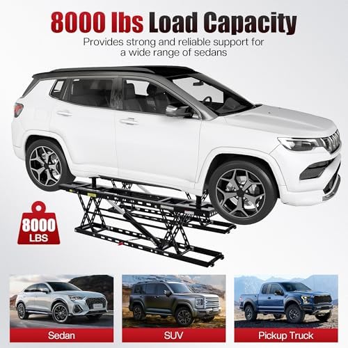 SPECRAFT 8000LBS Black Portable Hydraulic Car Lift, Home Garage - Image 3