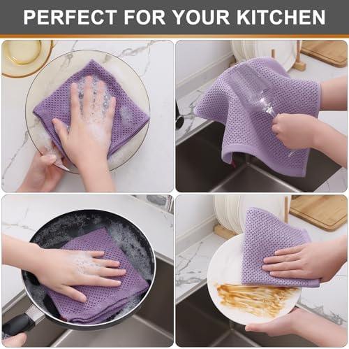 Kitinjoy 100% Cotton Waffle 8-Pack Kitchen Towels - Image 4