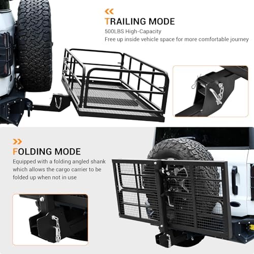 Trailer Hitch Cargo Rack, Folding Hitch Mount Cargo Carrier - Image 3