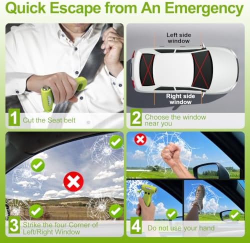 Window Breaker, 3-in-1 Emergency Escape Tool - Image 5