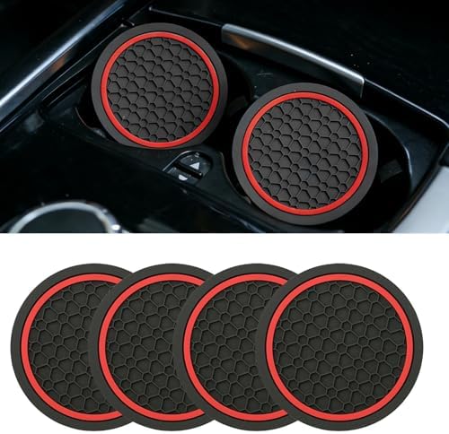 4 Pcs 2.75 Inch Car Coasters, Non-Slip Waterproof PVC by Unknown