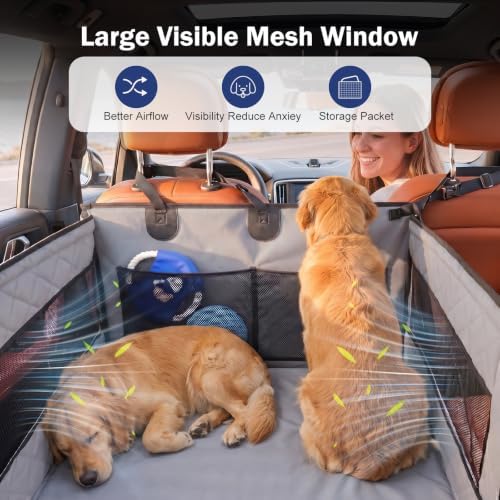 MIXJOY XL Dog Car Seat for Large Medium Dogs, Back Seat Extender for Pets - Image 2