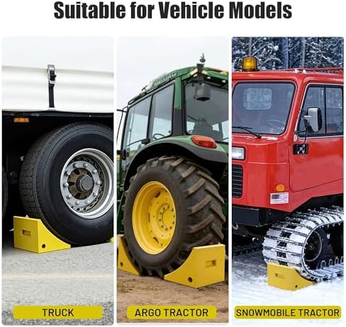 Yescom Large Wheel Chocks for Tires Under 50" 90 Ton Load Capacity 2 Pack - Image 3