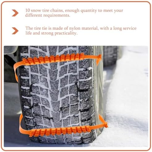 Emergency Anti-skid Snow Chains Xmas 10pcs Nylon Tire Strap - Image 5