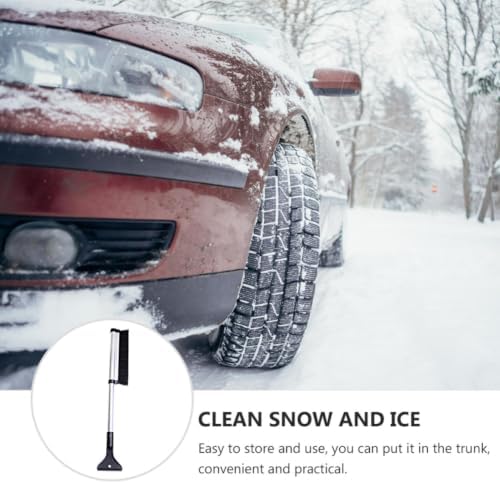 Telescoping Snow Brush Extendable Ice Scraper, Aluminum Alloy Pole - Image 6