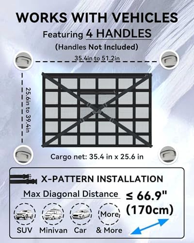 Car Ceiling Cargo Net with 2 Pockets - Image 4