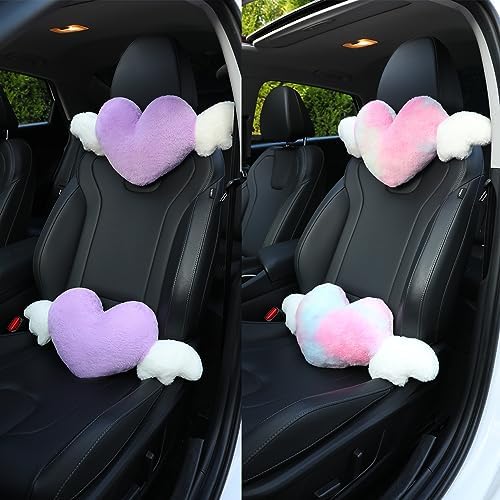 2 Pack Heart Shaped Cute Car Headrest Pillow - Image 6