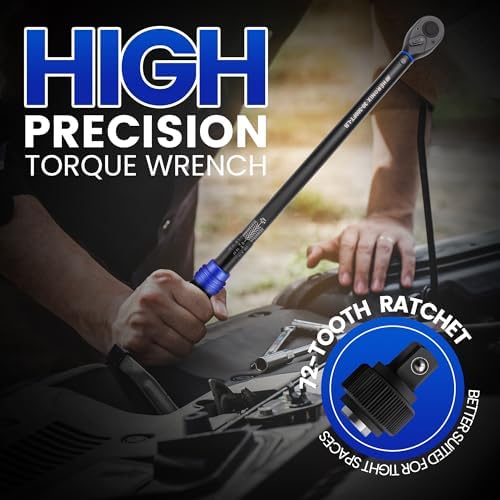 1/2-Inch Drive Click Torque Wrench, 30-300 ft-lb, ±3% Accuracy 72-Tooth - Image 3