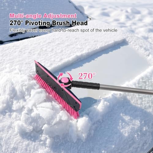 57 Inch Long Snow Brush with Broom Ice Scraper - Image 7