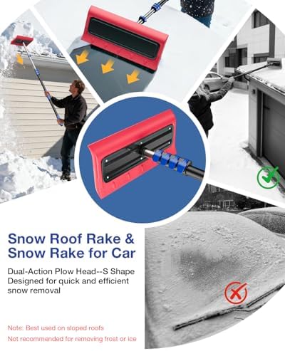 Roof Rakes for Snow Removal, 20FT Telescoping Snow Rake for House Roof - Image 3