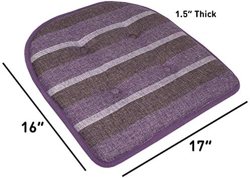 Sweet Home Collection Chair Cushion Memory Foam Pads Tufted Slip Non Skid - Image 3