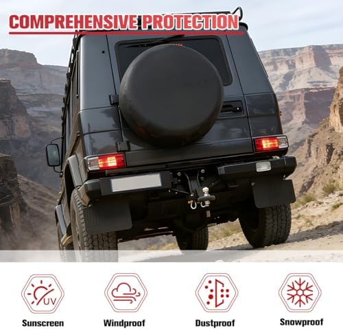 Car Spare Tire Cover, 16 Inch Leather Waterproof Dust-Proof Vehicle Spare Wheel - Image 4