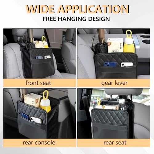 Car Seat Back Organizer, Seat Back Hanging Bag, Waterproof Leather Backseat - Image 7