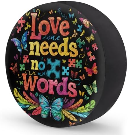 Autism Word Color Spare Tire Cover Dust-Proof Wheel Protector - Image 2