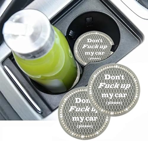 2 PCS Bling Car Cup Coaster, 2.75 Inch Anti-Slip Cup Holder Insert Coasters - Image 6