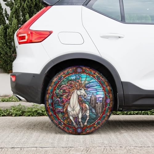 Spare Tire Cover for RV Trailer, Glass Unicorn Tire Covers Universal Fit for - Image 6
