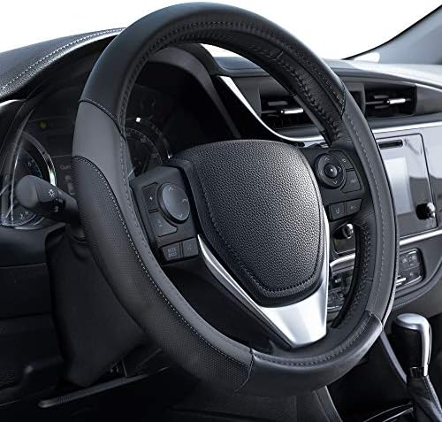 Motor Trend SportDrive Faux Leather Steering Wheel Cover, Standard 15 inch Size by MotorTrend