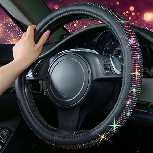 CAR PASS Diamond Leather Steering Wheel Cover, - Image 4