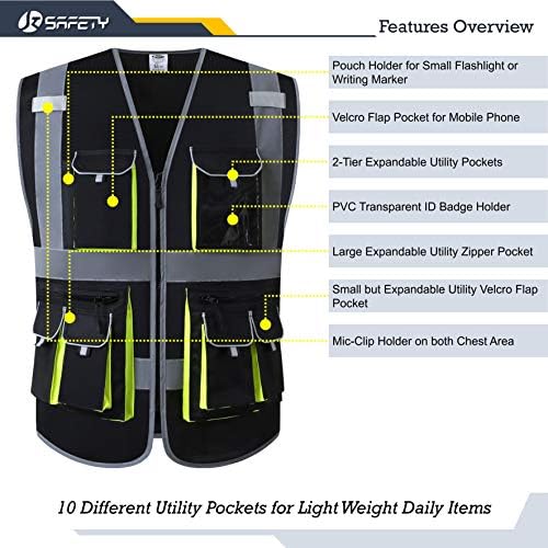 JKSafety Hi Vis Safety Vest for Men Women - Image 4