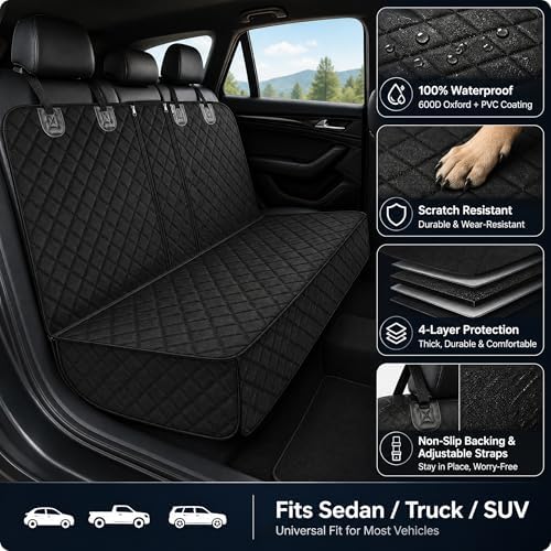 SNZ Dog Car Seat Cover for Back Seat, Waterproof Pet Seat Protector - Image 2