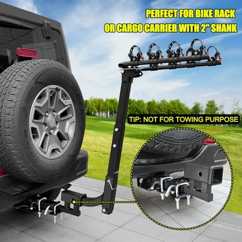 KAIRAY 1-1/4 inch to 2 inch Hitch Adapter Trailer Hitch Extension Riser - Image 5