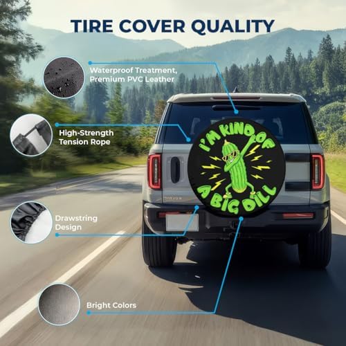 GENANY Funny Pickle Quote Thick PVC Leather Spare Tire Cover Size 15 - Image 4