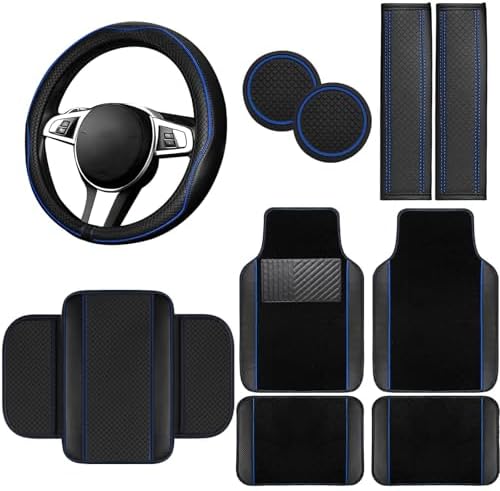 NBTEPEM 10 Pcs Car Floor Mats Full Set Car Accessories, Microfiber Leather by NBTEPEM