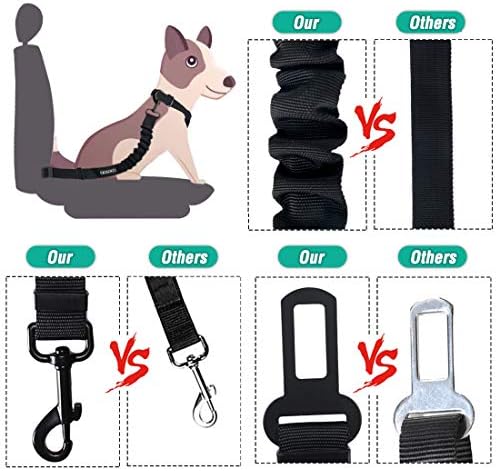 COOYOO Dog Seat Belt, Durability Retractable Dog Car Harness Adjustable Dog - Image 3