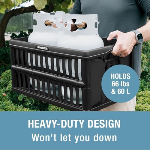 CleverMade Collapsible Utility Crates, 60L Storage Crate, 3 Pack - Image 2