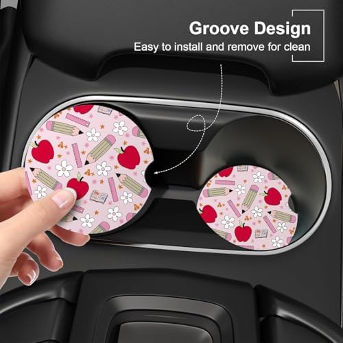 Ceramic Car Coasters – Absorbent Car Cup Holder Coaster Set - Image 2