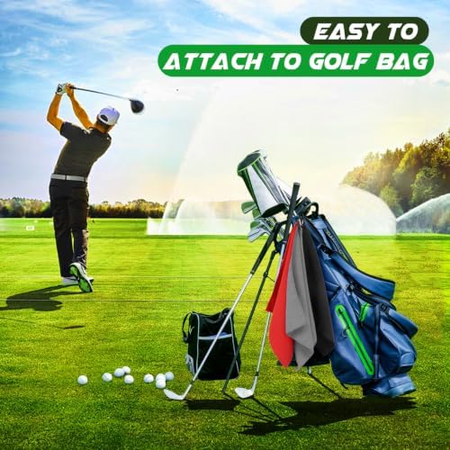 Golf Towel 3 Pack 16" X 16" Microfiber Waffle Pattern Golf Cleaning Towel - Image 6