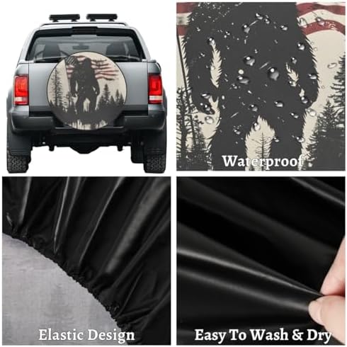 Spare Tire Cover for RV Trailer, American Flag Bigfoot Tire Covers Universal - Image 4