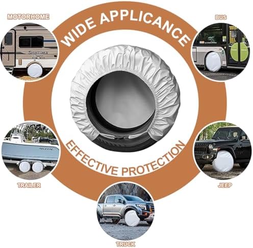 4PCS RV Tire Covers, Anti-UV Waterproof Camper Wheel Protector, Tough Travel - Image 2