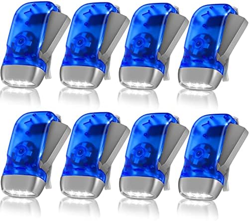 Mudder 8 Pack Hand Crank Flashlight 3 LED No Battery Torch by Mudder
