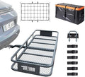 TUFFIOM 60"x20"x6" Folding Hitch Mount Cargo Carrier Basket, 500lbs Steel Car by TUFFIOM