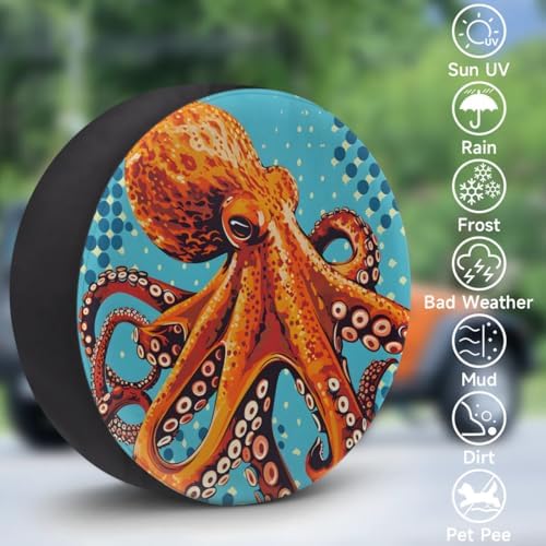 Spare Tire Cover for RV Trailer, Octopus Tire Covers Universal Fit for Travel - Image 3