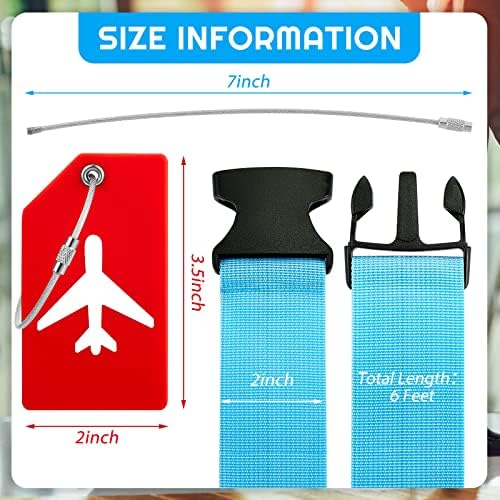 Weewooday 8 Pcs Luggage Straps Suitcase Tags Set - Image 2