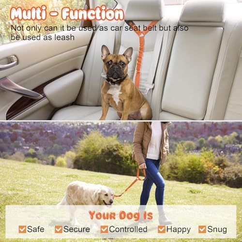 BWOGUE Dog Seat Belt for Car, Headrest Restraint Bungee Lead - Image 6
