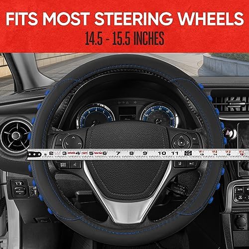 Motor Trend FlexGrip Blue Steering Wheel Cover - Image 6