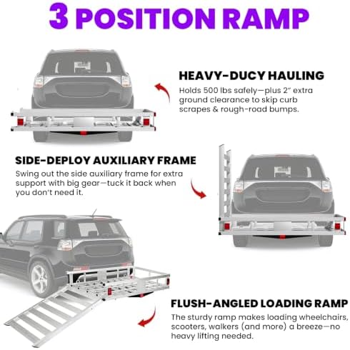 500LBS Trailer Hitch Cargo Carrier - Image 4