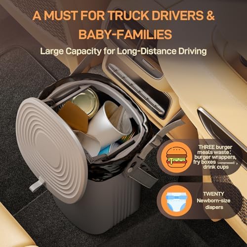 Waretary Car Trash Can with Lid, Leakproof Silicone, 2 Gallon - Image 5
