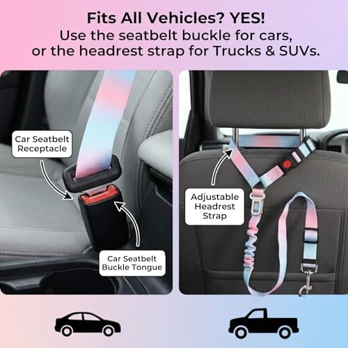 Dog Seat Belt Harness, 2-in-1 Tangle-Free Chew Proof - Image 3
