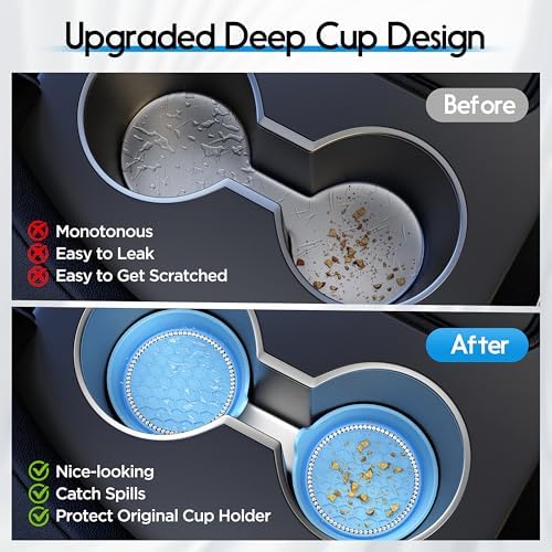 Amooca 4-Pack Car Cup Holder Coaster Bling Crystal Rhinestone Car Interior - Image 4