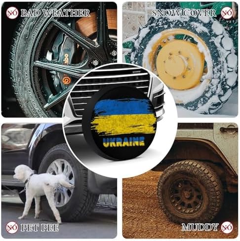 Ukraine Flag Tire Covers, Dust-Proof Weatherproof Wheel Covers Wheel Tire - Image 4