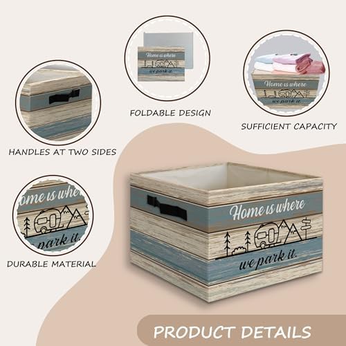 Rustic Camping Farmhouse Foldable Storage Bins Box - Image 5