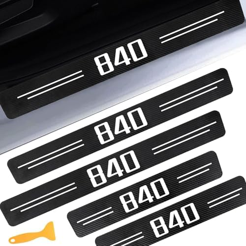 Door Sill Protectors for 8-Serie 840i, Carbon Fiber Leather Front/Rear Door by CHIYLE